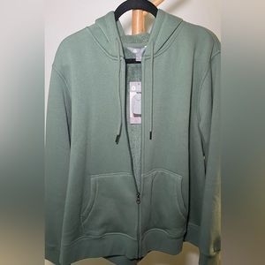 Brand beware fleece lined zip up hoodie